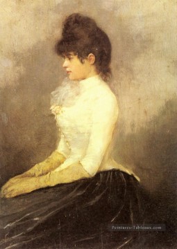  Alfred Peintre - La baronne Von Munchhausen dame Peintre belge Alfred Stevens